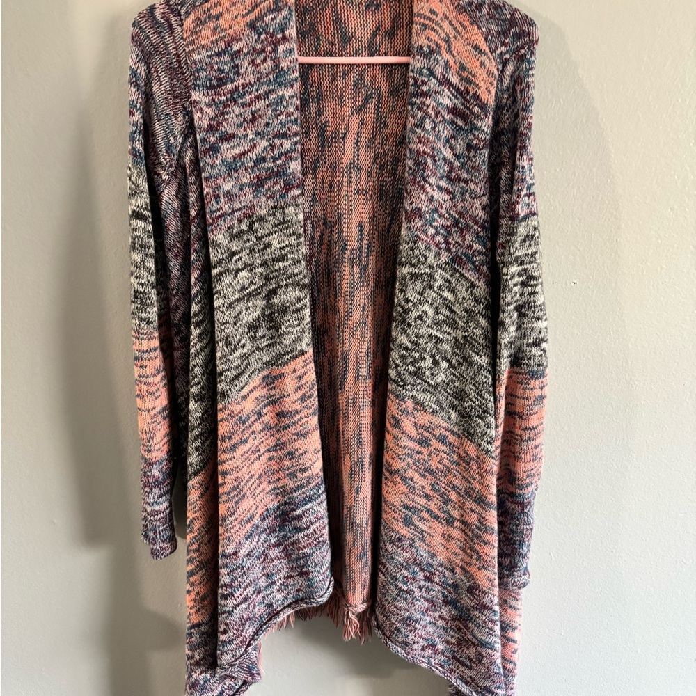 2/$10 American Eagle Outfitters Pink and Gray Open Cardigan
